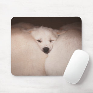 最も可愛い赤ん坊の動物 Golden Retriever Snuggle マウスパッド