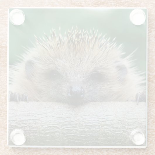 最も可愛い赤ん坊の動物 | Hedgehogスマイル ガラスコースター (裏面)