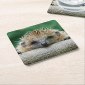 最も可愛い赤ん坊の動物 | Hedgehogスマイル スクエアペーパーコースター (アングル)