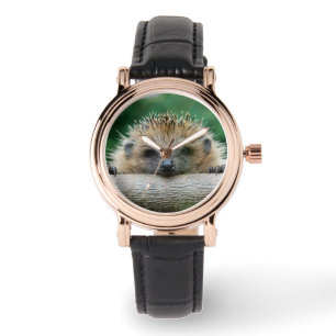 最も可愛い赤ん坊の動物 Hedgehogスマイル 腕時計
