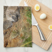 最も可愛い赤ん坊の動物 | Hedgehogファミリ キッチンタオル (四つ折り)