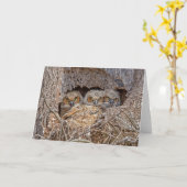 最も可愛い赤ん坊の動物 | Horned 素晴らし Chicks カード (黄色い花)