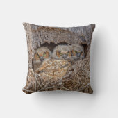 最も可愛い赤ん坊の動物 | Horned 素晴らし Chicks クッション (正面)