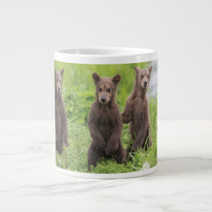 最も可愛い赤ん坊の動物   Kamchatka Brown Bear Cubs ジャンボコーヒーマグカップ