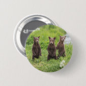 最も可愛い赤ん坊の動物 | Kamchatka Brown Bear Cubs 缶バッジ (正面&裏面)