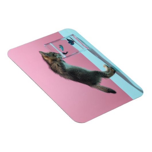 最も可愛い赤ん坊の動物 | Kitten Looking at魚鉢 マグネット (右側)