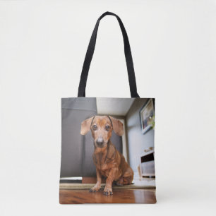 最も可愛い赤ん坊の動物   Mini Dachshund Puppy トートバッグ