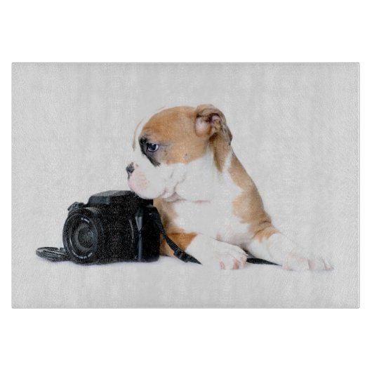 最も可愛い赤ん坊の動物 | Old Tyme British Bulldog カッティングボード (正面)