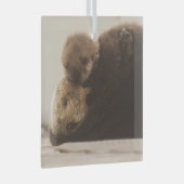 最も可愛い赤ん坊の動物 | Otter 生まれたばかりの Pup ガラスオーナメント (正面右)