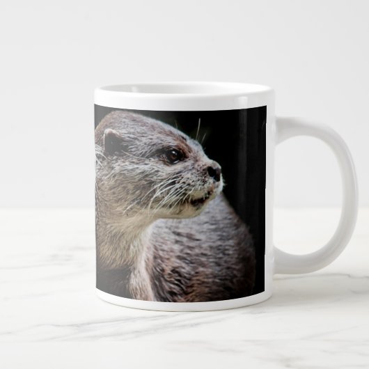 最も可愛い赤ん坊の動物 | Ottersが手を握る ジャンボコーヒーマグカップ (右)