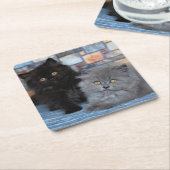 最も可愛い赤ん坊の動物 | Persian Kittens on Blanケット スクエアペーパーコースター (アングル)