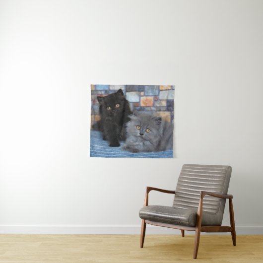 最も可愛い赤ん坊の動物 | Persian Kittens on Blanケット タペストリー (インサイチュ(横))