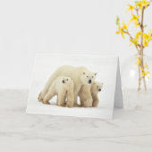 最も可愛い赤ん坊の動物 | Polar Bear Family カード (黄色い花)