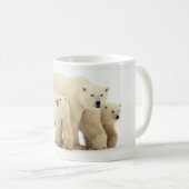 最も可愛い赤ん坊の動物 | Polar Bear Family コーヒーマグカップ (正面右)