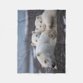最も可愛い赤ん坊の動物 | Polar Bear Family Alaska フリースブランケット (正面)
