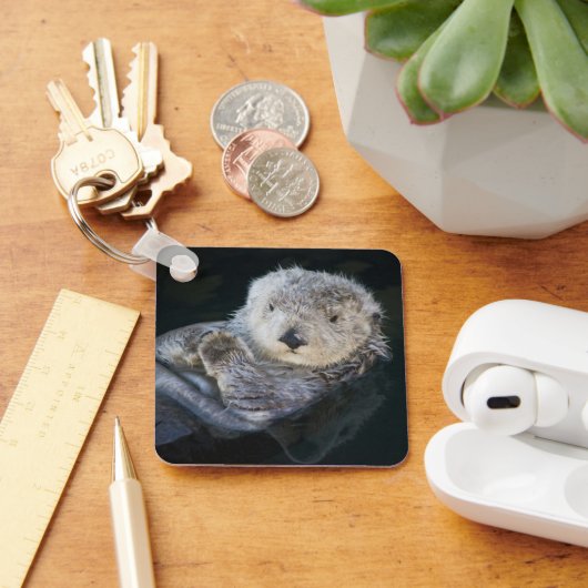 最も可愛い赤ん坊の動物 | Sea Otter Floating キーホルダー (デスク)