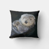 最も可愛い赤ん坊の動物 | Sea Otter Floating クッション (正面)