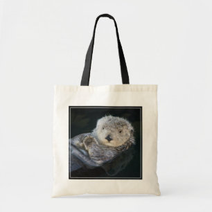 最も可愛い赤ん坊の動物 Sea Otter Floating トートバッグ