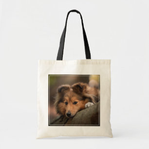 最も可愛い赤ん坊の動物 Shetland Sheepdogの子犬 トートバッグ