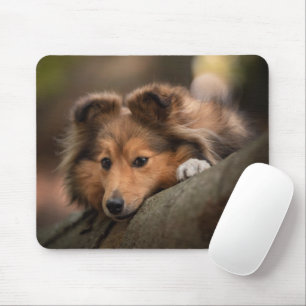 最も可愛い赤ん坊の動物 Shetland Sheepdogの子犬 マウスパッド