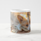 最も可愛い赤ん坊の動物 | Shy Corgi ジャンボコーヒーマグカップ (正面)