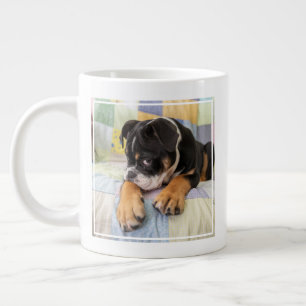 最も可愛い赤ん坊の動物 Shy Old English Bulldog ジャンボコーヒーマグカップ