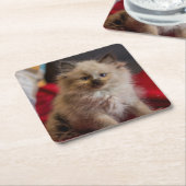 最も可愛い赤ん坊の動物 | Siamese Kitten スクエアペーパーコースター (アングル)