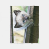 最も可愛い赤ん坊の動物 | Siamese Kitten 2 フリースブランケット (正面)