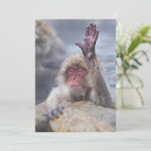 最も可愛い赤ん坊の動物 | Snow Monkey顔 サンキューカード (スタンド正面)