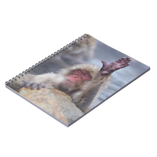 最も可愛い赤ん坊の動物 | Snow Monkey顔 ノートブック (左側)