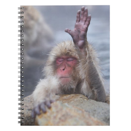 最も可愛い赤ん坊の動物 | Snow Monkey顔 ノートブック (正面)