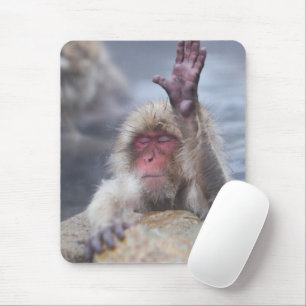 最も可愛い赤ん坊の動物 Snow Monkey顔 マウスパッド