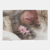 最も可愛い赤ん坊の動物 | Snow Monkey キッチンタオル (横)