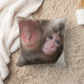 最も可愛い赤ん坊の動物 | Snow Monkey クッション (ブランケット)