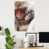 最も可愛い赤ん坊の動物 | Snow Monkey ポスター (ホームオフィス)