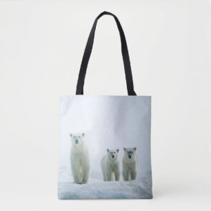 最も可愛い赤ん坊の動物 Three Young Polar Bears トートバッグ