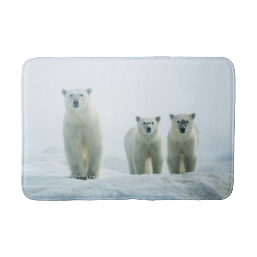 最も可愛い赤ん坊の動物 | Three Young Polar Bears バスマット (正面)