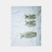 最も可愛い赤ん坊の動物 | Three Young Polar Bears フリースブランケット (正面)