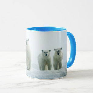 最も可愛い赤ん坊の動物 Three Young Polar Bears マグカップ