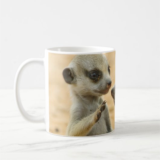 最も可愛い赤ん坊の動物 | Two Young Meerkats コーヒーマグカップ (左)