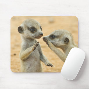 最も可愛い赤ん坊の動物   Two Young Meerkats マウスパッド