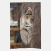 最も可愛い赤ん坊の動物 | Weimaraner Puppy Sleeping キッチンタオル (縦)