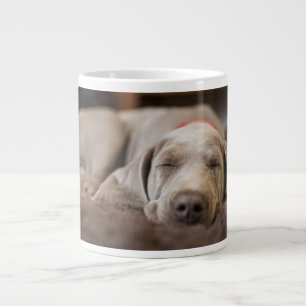 最も可愛い赤ん坊の動物 Weimaraner Puppy Sleeping ジャンボコーヒーマグカップ