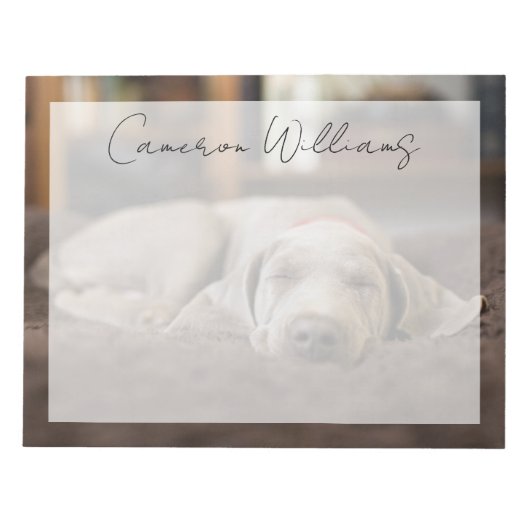 最も可愛い赤ん坊の動物 | Weimaraner Puppy Sleeping ノートパッド (正面)