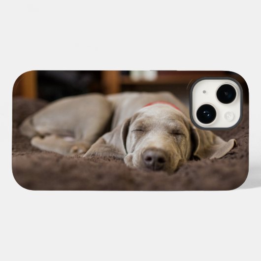 最も可愛い赤ん坊の動物 | Weimaraner Puppy Sleeping Case-Mate iPhoneケース (裏面 (横))