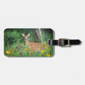 最も可愛い赤ん坊の動物 | White Tail Deer in Deerデイジー ラゲッジタグ (正面横)