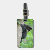 最も可愛い赤ん坊の動物 | Young Black Bear Cub ラゲッジタグ (正面縦)