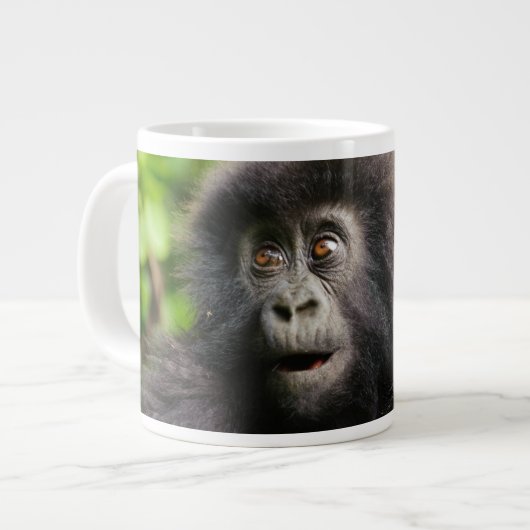 最も可愛い赤ん坊の動物 | Young Mountain Gorilla ジャンボコーヒーマグカップ (正面左)