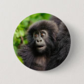 最も可愛い赤ん坊の動物 | Young Mountain Gorilla 缶バッジ (正面)