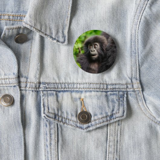 最も可愛い赤ん坊の動物 | Young Mountain Gorilla 缶バッジ (インサイチュ)
